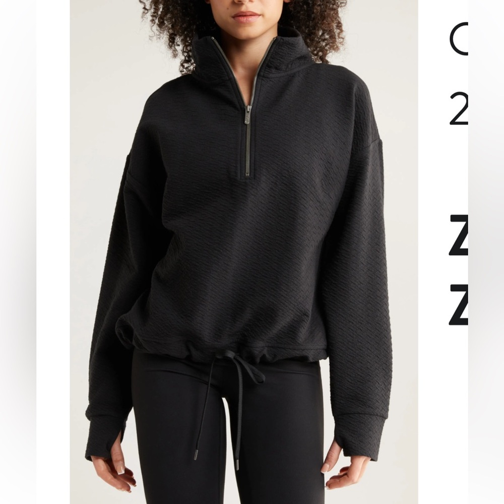 Zella Revive Black Half Zip Pullover